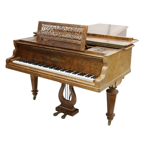 2509 - Grand piano by Erard, London, circa 1868, serial number 10774, the case veneered with burr walnut, p... 