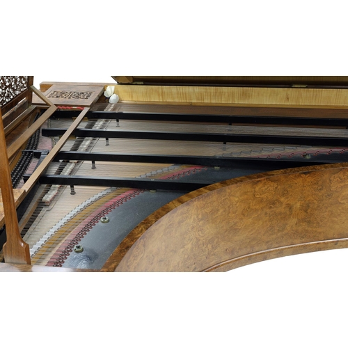 2509 - Grand piano by Erard, London, circa 1868, serial number 10774, the case veneered with burr walnut, p... 