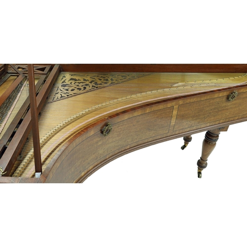 2511 - Grand piano by John Broadwood & Sons, London, 1822, the mahogany case with ebony stringing, the ... 