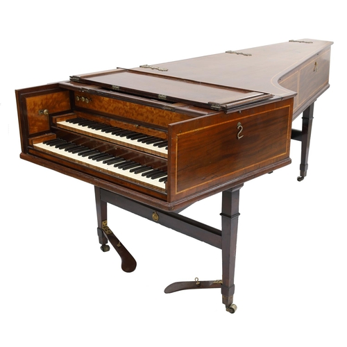 2514 - Two-manual harpsichord by Burkat Shudi and John Broadwood, London, 1785, the case of mahogany with b... 