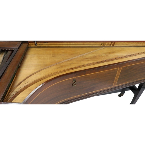 2514 - Two-manual harpsichord by Burkat Shudi and John Broadwood, London, 1785, the case of mahogany with b... 