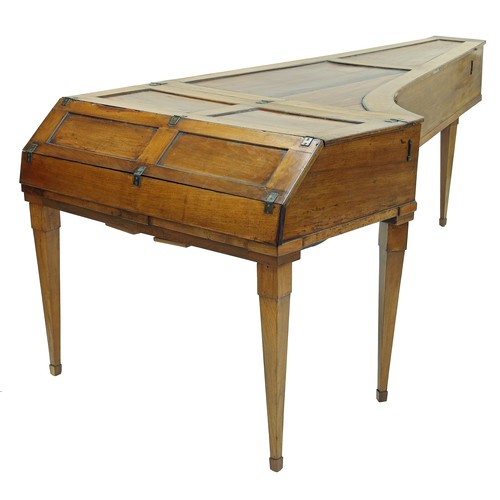 2510 - Viennese grand piano, late 18th century, the case of walnut, the keyboard surround also of walnut, w... 