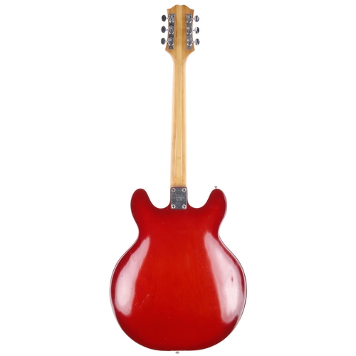 711 - 1970s Epiphone EA-250 hollow body electric guitar, made in Japan; Body: cherry finish, light buckle ... 