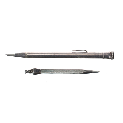 604 - Wahl Eversharp silver mechanical pencil; together with a ‘Sterling’ silver small mechanical pencil w... 