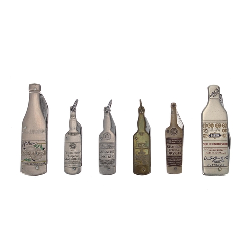 656 - Group of six breweryana novelty penknives, modelled as branded bottles including Bush Lemonade,... 