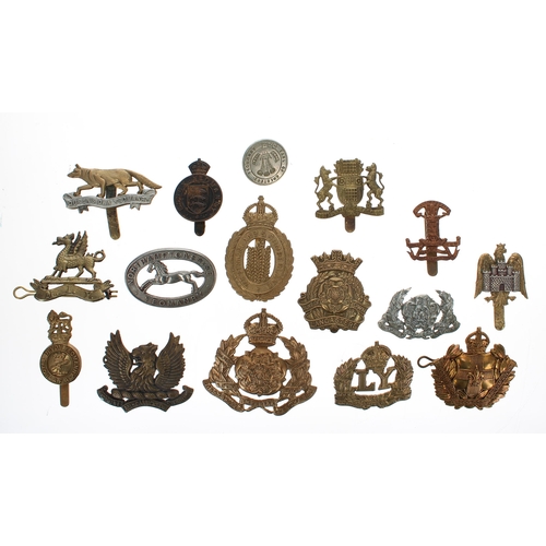 683 - Group of Yeomanry and Infantry cap badges; Queen's Own, Leicestershire Prince Albert's Own, Royal De... 