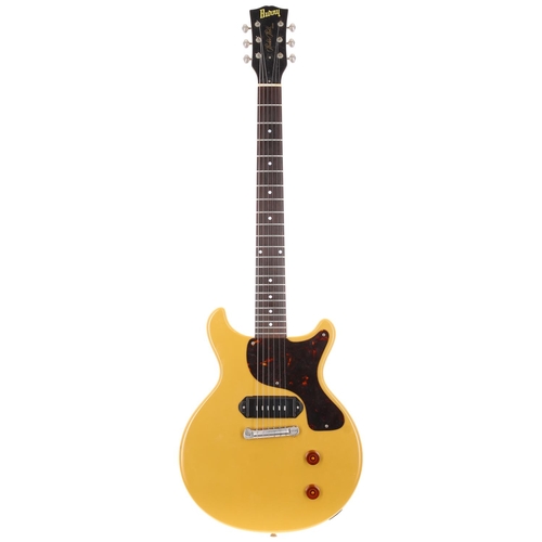 721 - Burny RTV-55 Rockn Roll electric guitar, made in Japan, circa 1984; Body: yellow finish, dings to ba... 