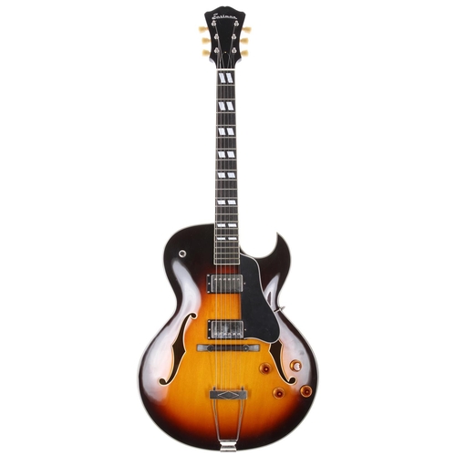 749 - Eastman AR372CE hollow body electric guitar, made in China; Body: three-tone sunburst finish; Neck: ... 