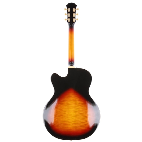 751 - Freshman FJ2 3TS hollow body electric guitar; Body: three-tone sunburst finished figured maple; Neck... 