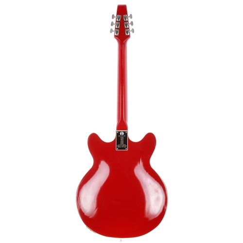 755 - Baldwin 706 semi-hollow body electric guitar, made in England, circa 1967; Body: red finish, lacquer... 