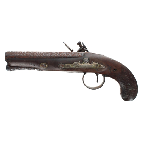 1082 - English early 19th century flintlock pistol signed Ryan & Watson, .650 calibre approx, the rifle... 