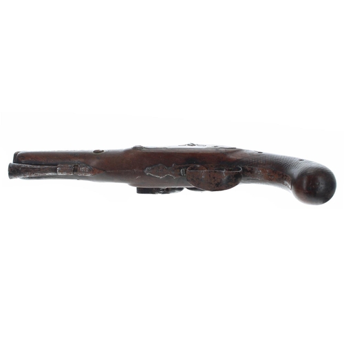 1082 - English early 19th century flintlock pistol signed Ryan & Watson, .650 calibre approx, the rifle... 