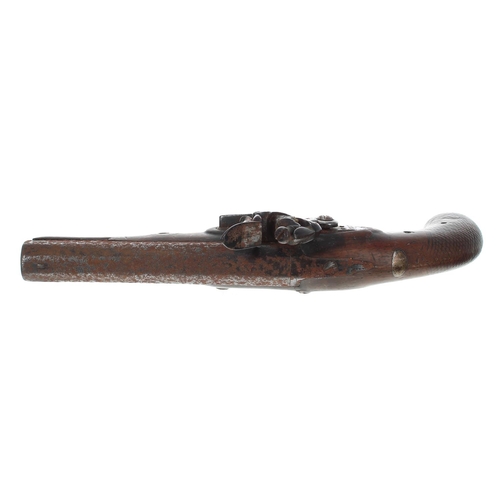 1082 - English early 19th century flintlock pistol signed Ryan & Watson, .650 calibre approx, the rifle... 