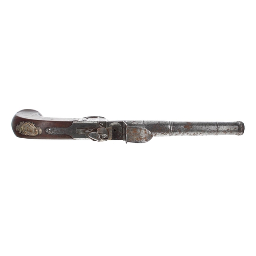 1086 - Good pair of English flintlock pistols signed Collumbell, London, two stage cannon style muzzle on t... 