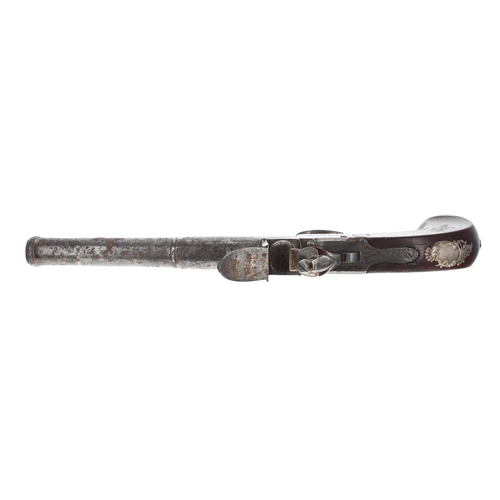 1086 - Good pair of English flintlock pistols signed Collumbell, London, two stage cannon style muzzle on t... 