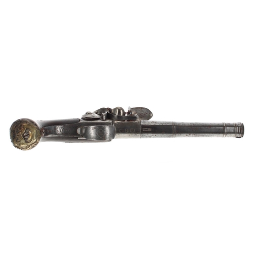 1089 - Queen Anne flintlock pistol by Wilson, London, 5.5