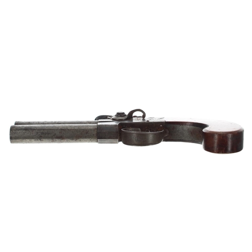 1095 - English late 18th/early 19th century flintlock box-lock over-and-under pocket pistol signed Twigg, L... 