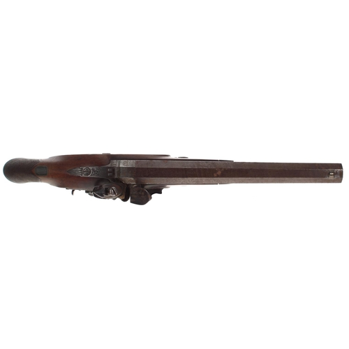 1096 - English late 18th century flintlock duelling pistol signed Jover, London, octagonal barrel, .600 cal... 