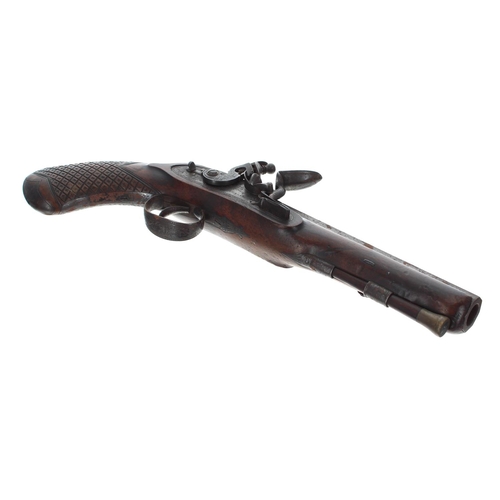 1097 - English late 18th/early 19th century flintlock pistol signed Prosser, London, 7