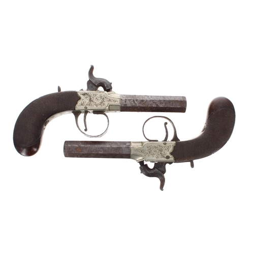 1098 - Pair of English percussion pocket pistols signed Waller, with 2.75