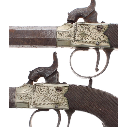 1098 - Pair of English percussion pocket pistols signed Waller, with 2.75