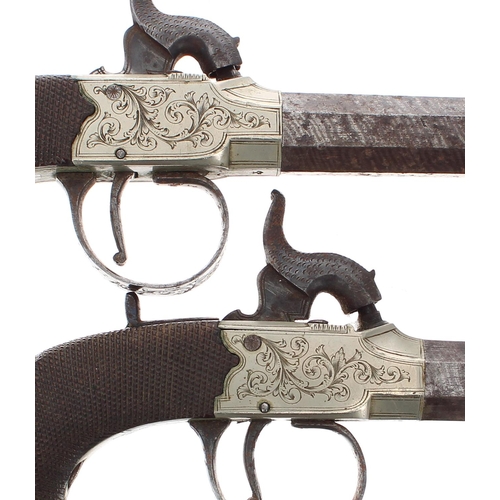 1098 - Pair of English percussion pocket pistols signed Waller, with 2.75