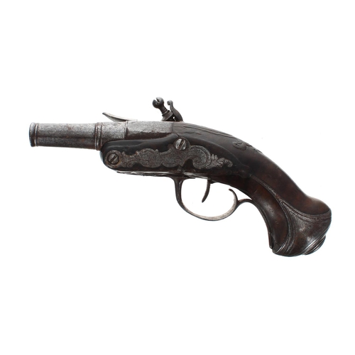 1100 - 18th century flintlock pocket pistol, 2.25