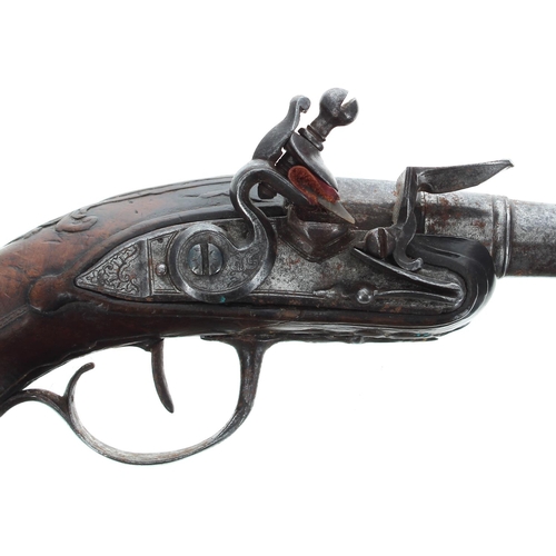 1100 - 18th century flintlock pocket pistol, 2.25