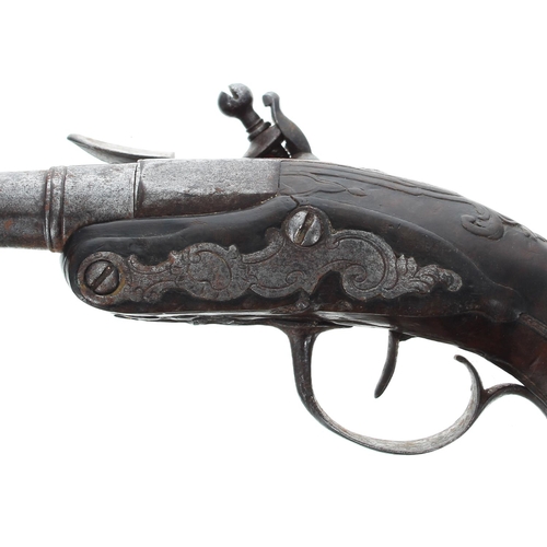 1100 - 18th century flintlock pocket pistol, 2.25