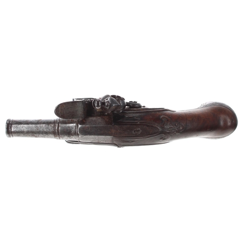 1100 - 18th century flintlock pocket pistol, 2.25