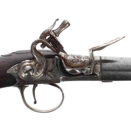 1102 - English late 18th/early 19th century flintlock pistol signed Wilson, London, steel two stage cannon ... 