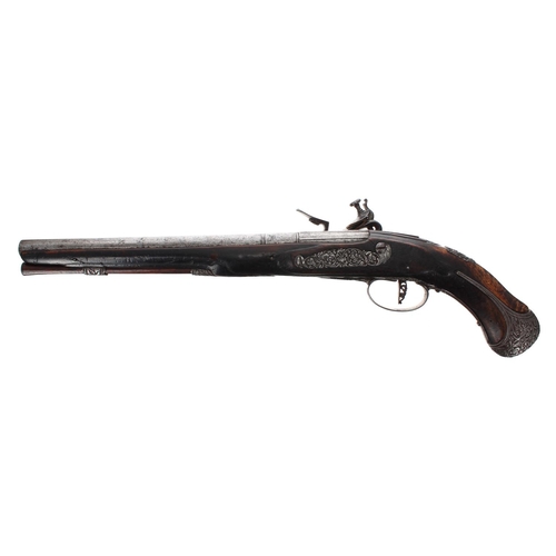 1115 - Brescian flintlock pistol signed Lazarino Cominazzo, .500 calibre, indistinctly signed plate, with r... 