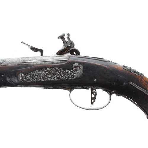 1115 - Brescian flintlock pistol signed Lazarino Cominazzo, .500 calibre, indistinctly signed plate, with r... 