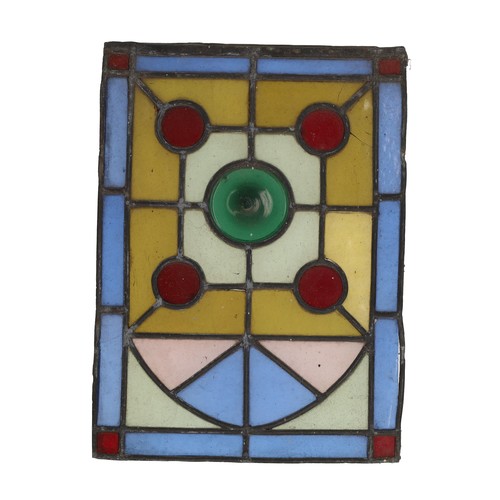 1032 - Group of four 19th century stained glass and lead panels (some damages and missing portions) 9.5