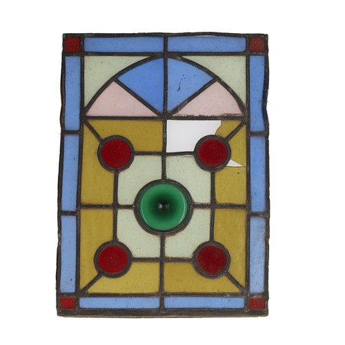 1032 - Group of four 19th century stained glass and lead panels (some damages and missing portions) 9.5