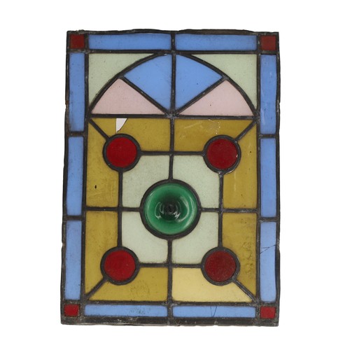 1032 - Group of four 19th century stained glass and lead panels (some damages and missing portions) 9.5