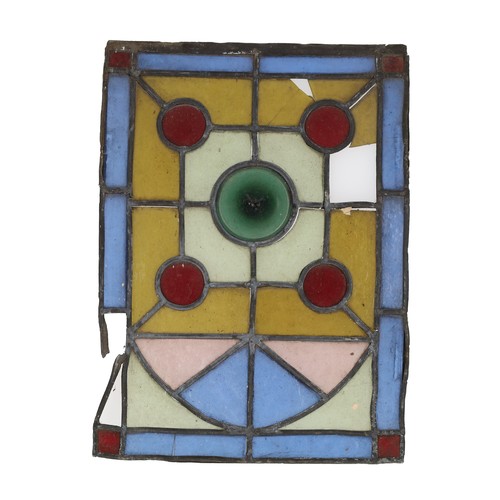 1032 - Group of four 19th century stained glass and lead panels (some damages and missing portions) 9.5