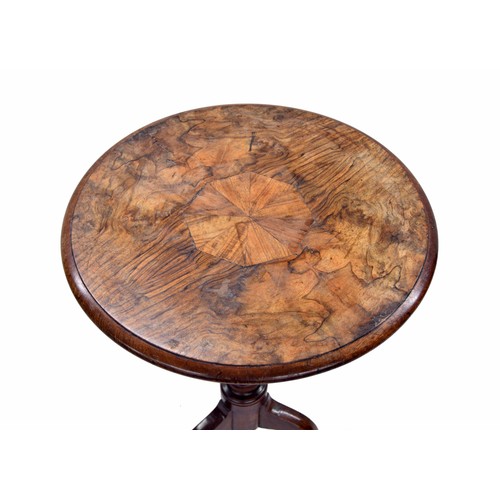 963 - Georgian walnut veneer circular tripod table, 20.5