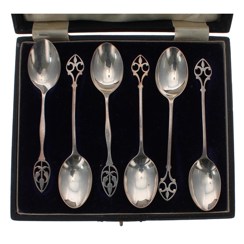 626 - Cased set of six Cooper Brothers & Sons Ltd silver tea spoons, 4