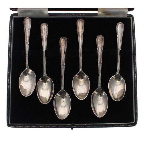 626 - Cased set of six Cooper Brothers & Sons Ltd silver tea spoons, 4