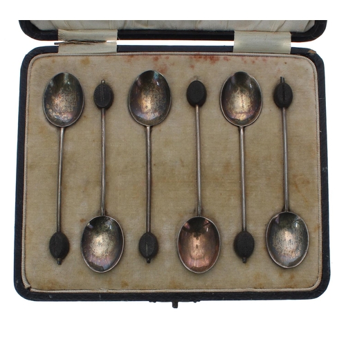 626 - Cased set of six Cooper Brothers & Sons Ltd silver tea spoons, 4