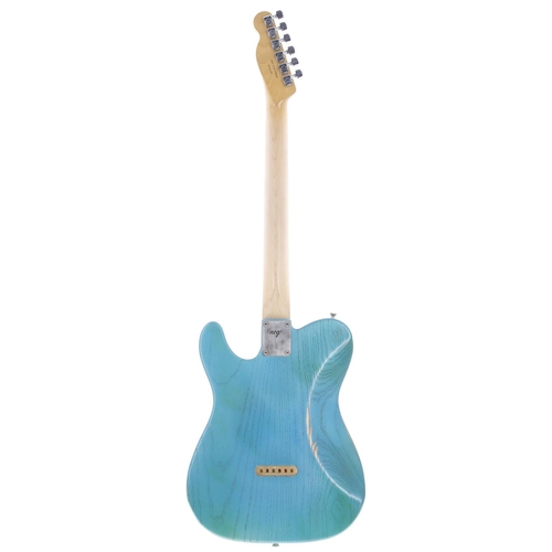 759 - NCG Custom Tele style electric guitar; Body: aged nitro lake placid blue finish on two piece ash; Ne... 