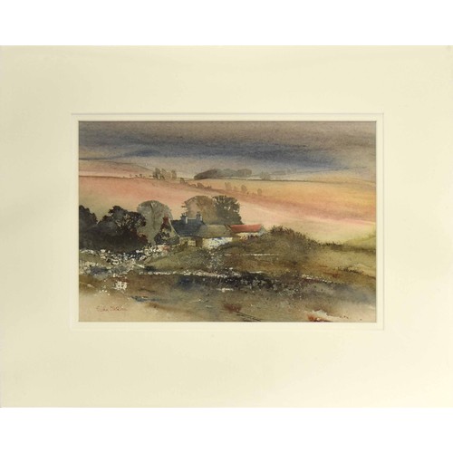 825 - John Blockley R.I., P.P.P.S., R.W.A., N.E.A.C., (1921-2002) - Moorland cottage amongst trees, signed... 