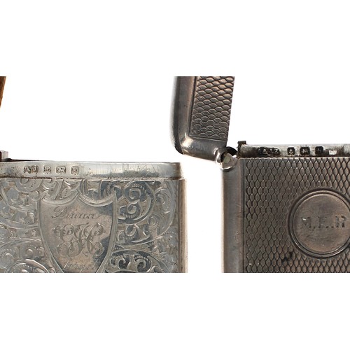 1219 - Edwardian silver engine turned vesta case, Birmingham 1907, maker A & J Zimmerman Ltd, 2