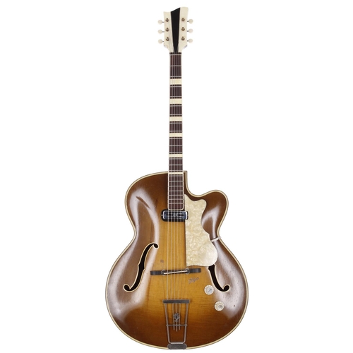 771 - Hofner 456S archtop guitar, made in Germany, circa 1951; Body: brunette finish, light checking throu... 