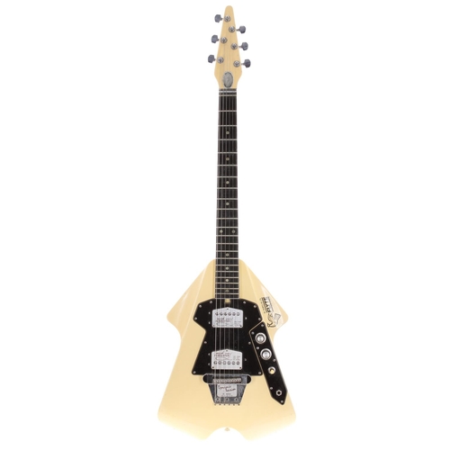 772 - Burns Flyte electric guitar, made in England, circa 1975; Body: cream/white finish, surface buckle s... 