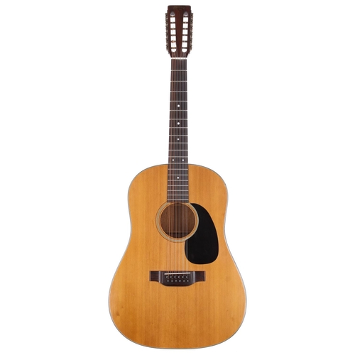 784 - 1971 C.F. Martin D12-20 twelve string acoustic guitar, made in USA; Back and sides: mahogany, light ... 