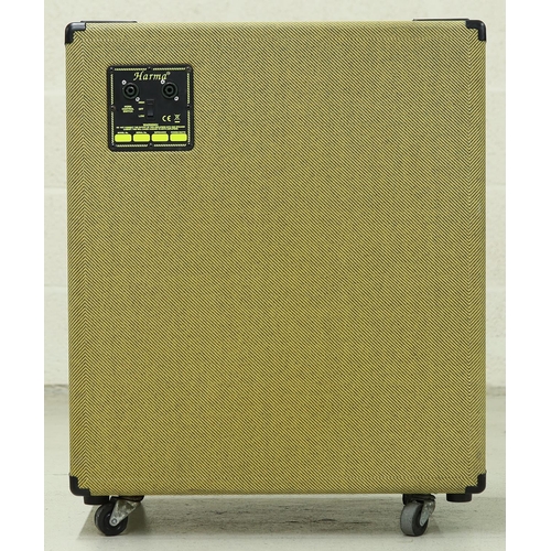 1265 - Harma 4 x 10 tweed bass guitar cabinet with switchable horn, fitted with four Harma Bloodstock C10T ... 