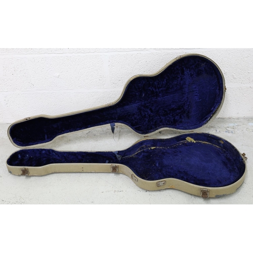 1850 - 1960s Selmer Thinline electric guitar hard case; together with a contemporary acoustic guitar hard c... 