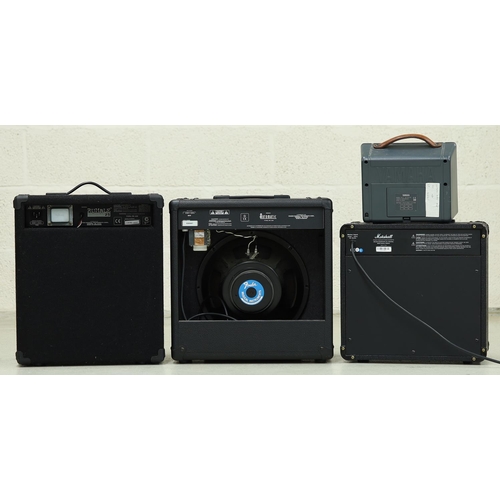 1206 - Four guitar amplifiers to include a Fender Automatic GT, a Fender Rumble 25, a Yamaha BA5 and a Mars... 